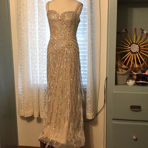 Jovani Silver Sequin Gown
